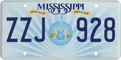 MS license plate ZZJ928
