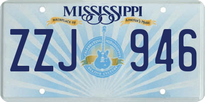 MS license plate ZZJ946