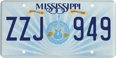 MS license plate ZZJ949