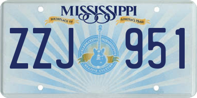 MS license plate ZZJ951