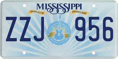 MS license plate ZZJ956