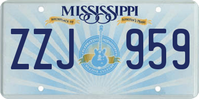 MS license plate ZZJ959