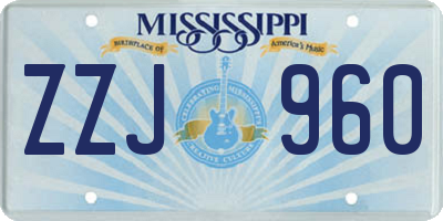 MS license plate ZZJ960