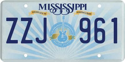 MS license plate ZZJ961