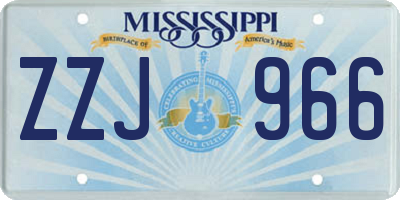 MS license plate ZZJ966