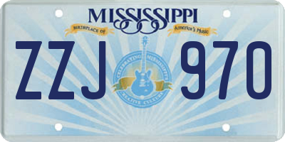 MS license plate ZZJ970
