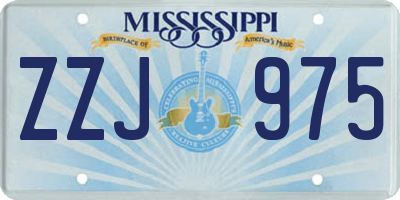 MS license plate ZZJ975