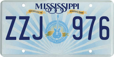 MS license plate ZZJ976