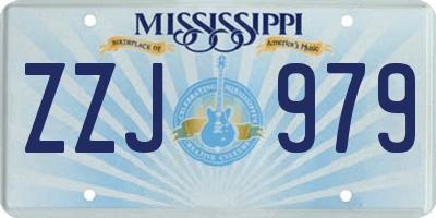 MS license plate ZZJ979