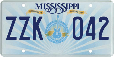 MS license plate ZZK042