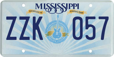 MS license plate ZZK057