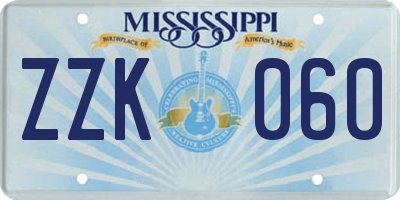 MS license plate ZZK060