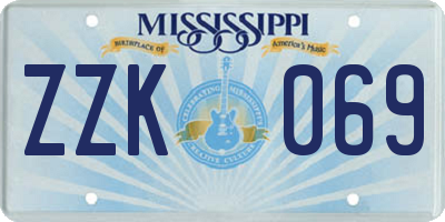 MS license plate ZZK069