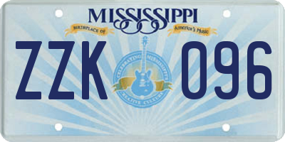 MS license plate ZZK096