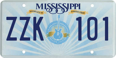 MS license plate ZZK101