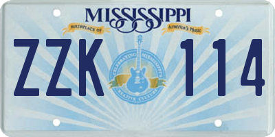 MS license plate ZZK114