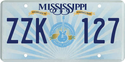 MS license plate ZZK127