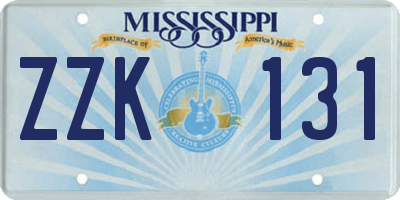 MS license plate ZZK131