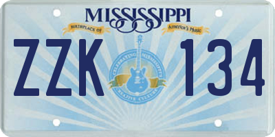 MS license plate ZZK134