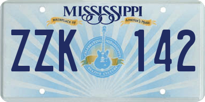 MS license plate ZZK142