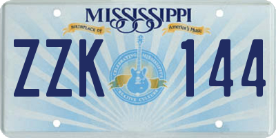 MS license plate ZZK144