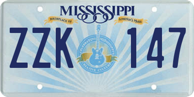 MS license plate ZZK147