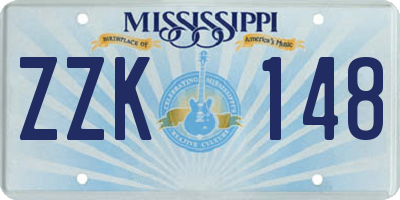 MS license plate ZZK148
