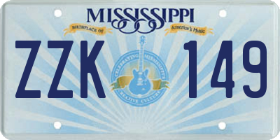 MS license plate ZZK149