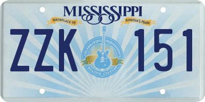 MS license plate ZZK151