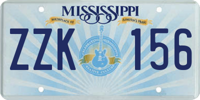 MS license plate ZZK156