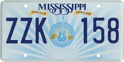 MS license plate ZZK158
