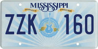 MS license plate ZZK160