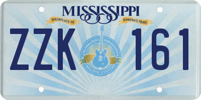 MS license plate ZZK161