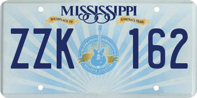 MS license plate ZZK162