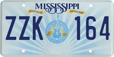 MS license plate ZZK164