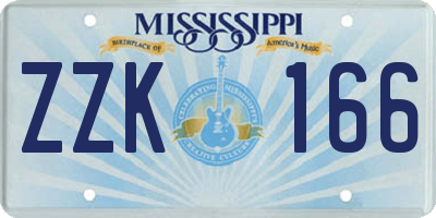 MS license plate ZZK166