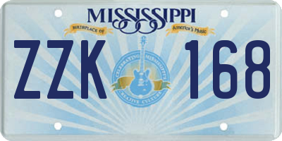 MS license plate ZZK168