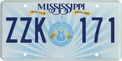 MS license plate ZZK171