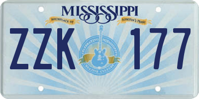 MS license plate ZZK177
