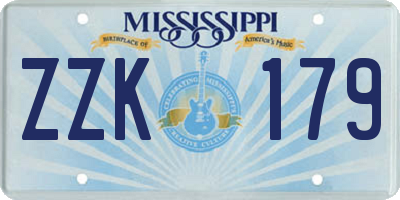 MS license plate ZZK179