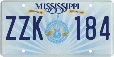 MS license plate ZZK184