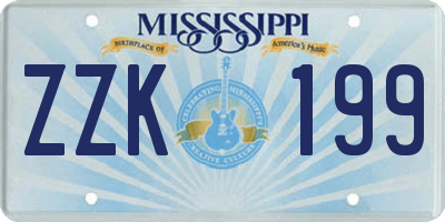 MS license plate ZZK199
