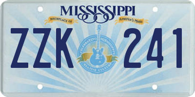 MS license plate ZZK241