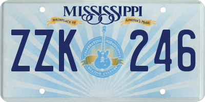 MS license plate ZZK246