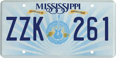 MS license plate ZZK261