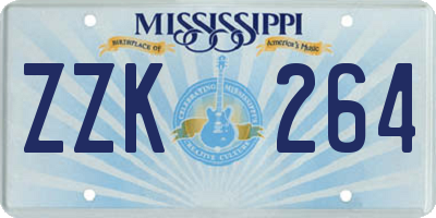 MS license plate ZZK264