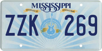 MS license plate ZZK269