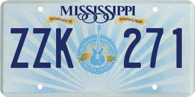 MS license plate ZZK271
