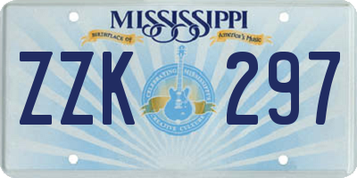 MS license plate ZZK297