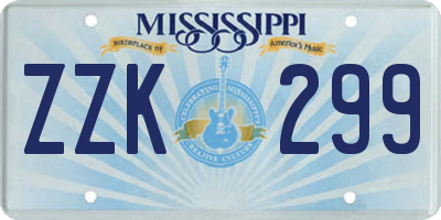 MS license plate ZZK299